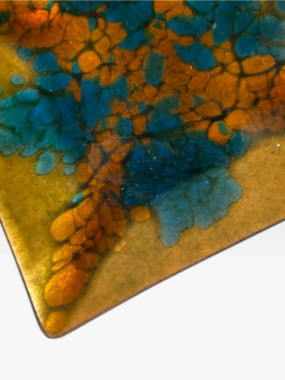 Vintage MCM Signed Enamel On Copper Trinket Dish 5